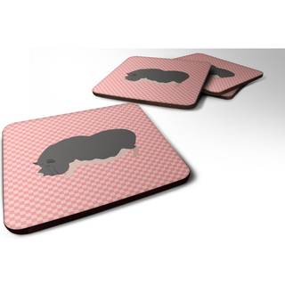 """" Caroline's Treasures Vietnamese Pot-Bellied Pig Pink Check Decorative Coasters 3.5 flerfarvet """"