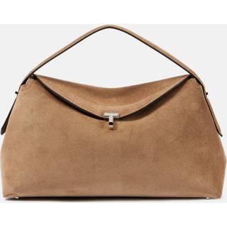 Toteme T-Lock suede tote bag - brown - One Size