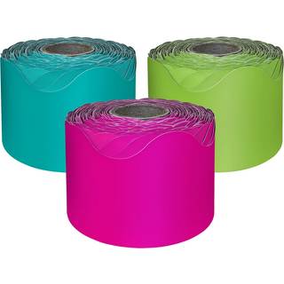Carson dellosa 3 ruller p? 195 ft Scalloped Bulletin Board Borders Lime Green Hot Pink og Teal Classroom Borders for Bulletin Board Classroom Dac