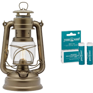 Flagermuslygte LED Feuerhand 276 (Baby Special) LED, 255 mm, Bronze + genopladelige litiumionbatterier