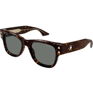 Montblanc Mand MB0381S 002 Solbriller Acetat Havana Grå Firkantet