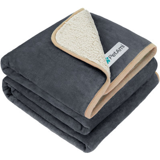 Petami vandt?t hunde t?ppe til mellemstore store hunde tisse proof pet t?ppe sherpa fleece kasse d?ksel reversibel katte kast seng kennel beskytt