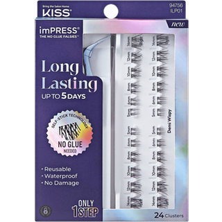 Kiss Impress forfalskninger Langvarig selvklæbende øjenvipper? Emi Wispy 5 dages udvidet slid 24 Light Volume Lash Clusters (5 6 8 10 12 & 14mm)