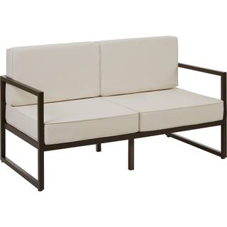Loungesofa Comosa, 2-personers, tyk polstring - brun/beige
