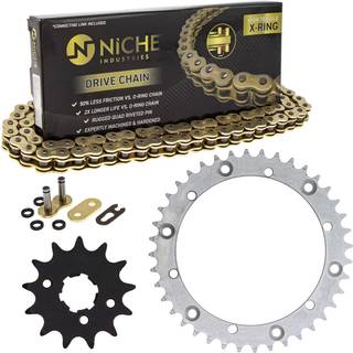 Niche Drive Sprocket Chain Combo til Yamaha Warrior 350 Front 13 Bagerste 40 Tooth 520V-X X-Ring 98 Links