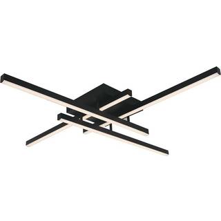 38W LED Metal Loftlampe - 850x850xH105mm, 3000K, sort hus - Kulør : Varm