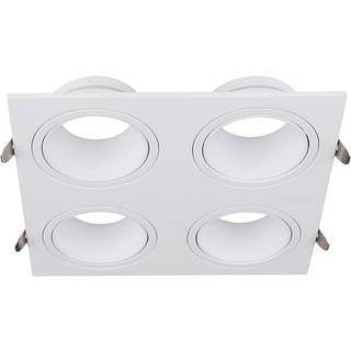 4 Hoved Spotlampe - Jern+PC Hvid+Hvid