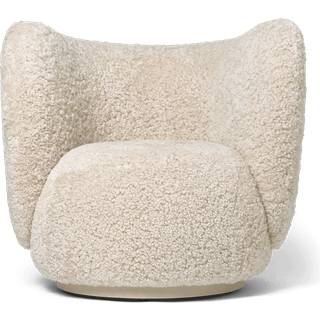 Rico Lounge Chair - Swivel - Sheepskin - Moonlight