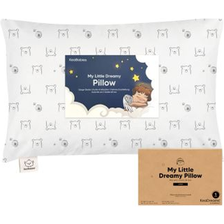 Keababies Toddler Pillow With Pillowcase Jumbo 14x20 - Blød organisk bomulds småbørn til sovende - maskine vaskbar - perfekt til rejsesæt sæt (Bu