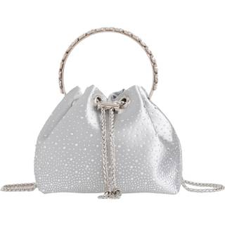 Silver Embellished Top Handle Evening Bag