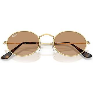 Ray - Ban Unisex RB3547 OVAL 001/53 Solbriller Metal Guld Brun Rund Normal