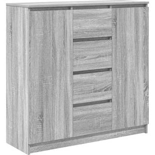 skænk med skuffer 100,5x35x98,5cm konstrueret træ grå sonoma-eg