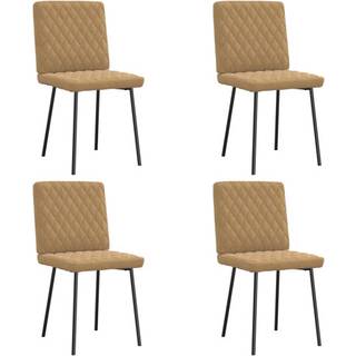 Spisebordsstole Fløjl - 4 / Brun