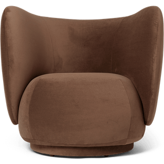 Rico Lounge Chair - Swivel - Rich Velvet - Soft Brown