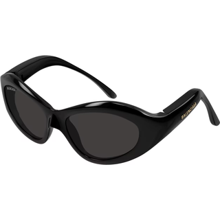 Balenciaga Kvinde BB0386S 001 Solbriller Bio-injekt Sort Grå Cat Eye