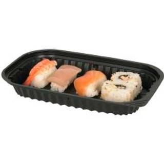 Sushi bakke rektangulær PS 400ml 1-rums sort