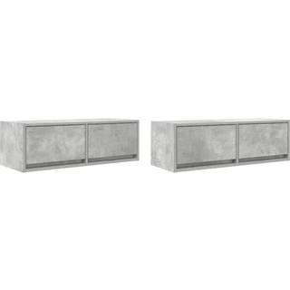 tv-borde 2 stk. 80x31x25,5 cm konstrueret træ betongrå
