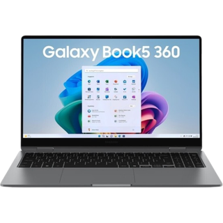 Samsung Galaxy Book5 360 Intel Core Ultra 5 226V Laptop 39,6 cm (15.6) Berøringsskærm Fuld HD 16 GB LPDDR5x-SDRAM 512 GB SSD Wi-Fi 7 (802.11be) Windows 11 Pro Tysk Grå