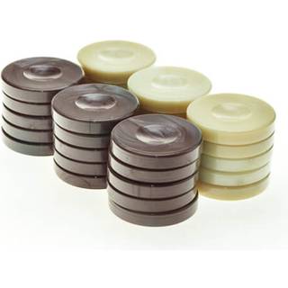 Backgammonbrikker Plastik (Perlemorslook) Brun/Beige 36 mm