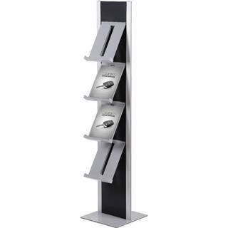 Totem brochure rack 4xA4 sort/sølv