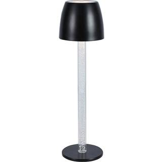 3W LED Bordlampe - Touch Dæmpbar Transparent Stang, 3000K, Sort Hus - Kulør : Varm