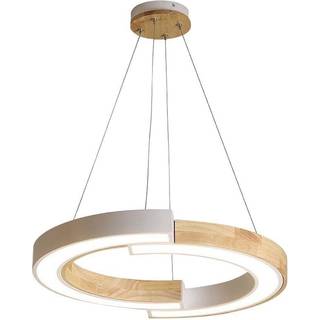 32W Hængelampe - LED, 43x100, 4000K, Hvid, Træ - Kulør : Neutral
