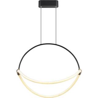 16W LED Pendel - 500mm, 3000K, Sort, Hus - Kulør : Varm