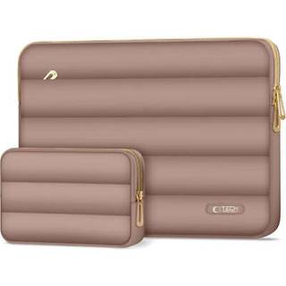 MacBook / Laptop 15-16" - Tech-Protect Puffy - Sleeve m. Lille Taske - Brun