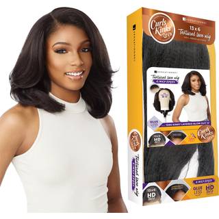 Sensationnel Curls kinksandco KinkyEdges Paryk - 14 tommer lagd blowout, 13x6 HD-lace front, naturlig kinky tekstur, kantet hårlinie