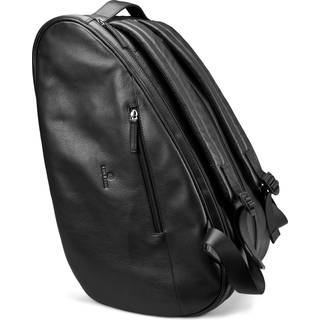 Sort Fuldnarvet Padel Taske i Læder