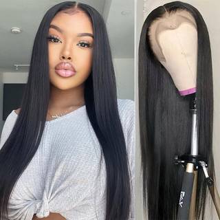 Unancy Straight Lace Front Wigs Human Hair Pre Plucked Hairline Glueless 180% Density 13