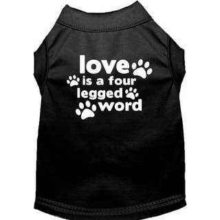 Kärlek är en fyra ben ord skärmtryck skjorta svart lg