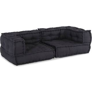 2-personers modulsofa stof 140x70x36 antracitgrå