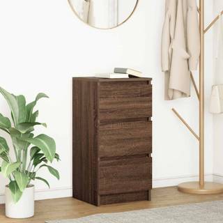 Skænk 37,5X35X76 Cm Konstrueret Træ Etræsfarve - Brun eg