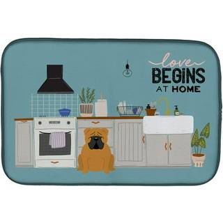 """" Caroline's Treasures CK7826DDM Red English Bulldog Kitchen Scene Dish-Drying-Mats 14 X 21 Multicolor """"