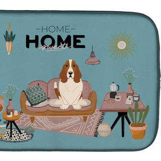 """" Caroline's Treasures CK7866DDM Basset Hound Sweet Home Dish-Drying-Mats 14 X 21 Multicolor """"