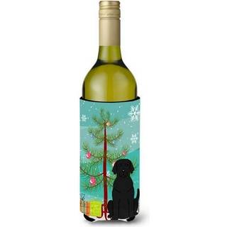 """"Caroline's Treasures BB4182LITERK Merry Christmas Tree Black Labrador Wine Bottle Beverage Insulator Hugger 750ml Multicolor""""