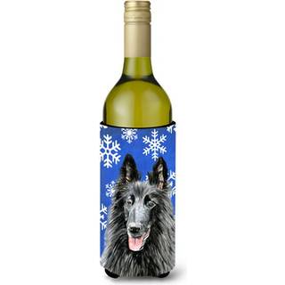 Belgisk f?rehund Vinter Snefnug Ferie Vinflaske Drikisolator Drikisolator Hugger