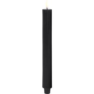 Uyuni Lighting - Kronelys LED Grooved 2-pack 3,2x25,5 cm Plain Sort/Smooth