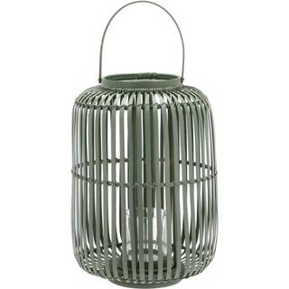 Alia Lanterne fra Villa Collection - Dark Green farve - Bambus/Glas