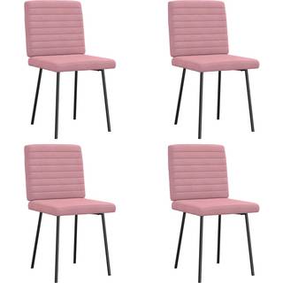 spisebordsstole 4 stk. velour lyserød