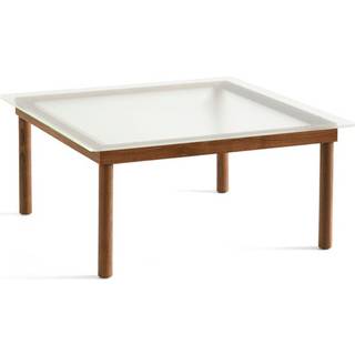 HAY Kofi Sofabord 80x80 - Valnød Lak - Klar Glas