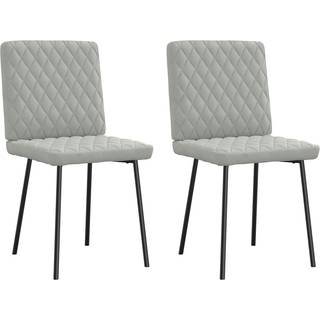 spisebordsstole 2 stk. fløjl lysegrå