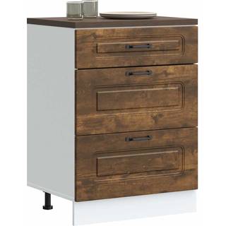 køkkenunderskab Kalmar konstrueret træ røget egetræsfarve