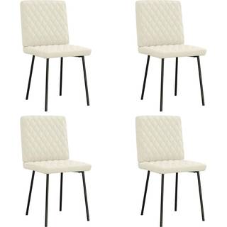 Spisebordsstole Fløjl - 4 / Creme