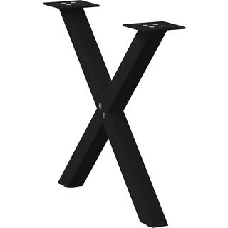 sofabordben X-formet 2 stk 60x(42-43) cm stål sort