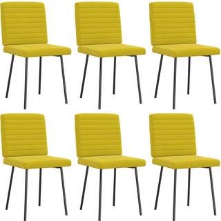 Spisebordsstole Fløjl - 6 / Gul