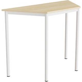 Bord Combi 195, trapezformet, 1200/600x520 mm Højde 900 med birk laminat, hvid stel