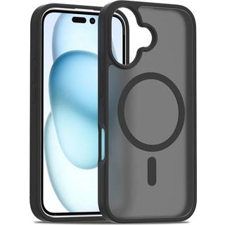 iPhone 16 - EIDERWOOD Mat Hybrid Cover - MagSafe Kompatibel - Sort / Gennemsigtig