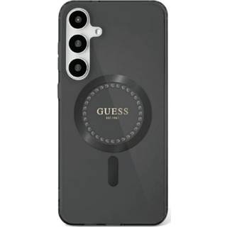 Guess Rhinestone-etui med MagSafe til Samsung Galaxy S25 med klassisk logo - Svart